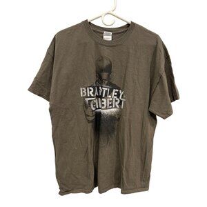 Gildan Brantley Gilbert 2013 Tour T Shirt Mens XL Short Sleeve Graphic Tee Olive